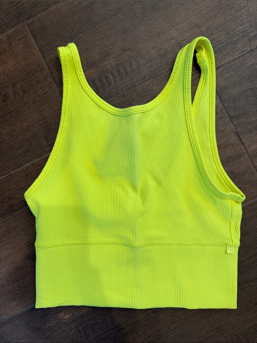 lululemon athletica Neon Yellow Ribbed Crop Tank